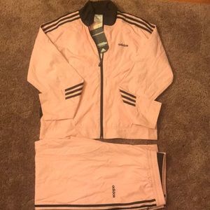 Pink and Chocolate Brown Adidas Tracksuit